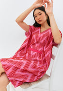 3D Tenun Fuchsia Kimono Dress