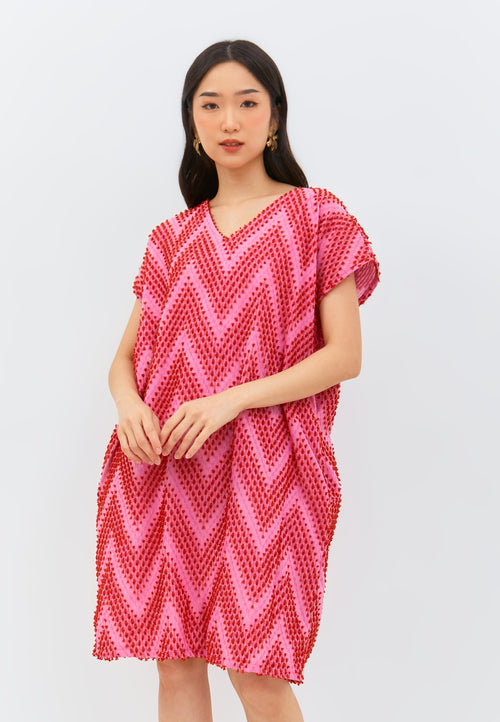 3D Tenun Fuchsia Kimono Dress