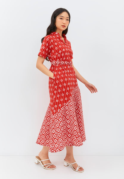 FLOWER Red Maxi Flowy Dress