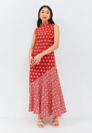 FLOWER Red Batik Mermaid Dress