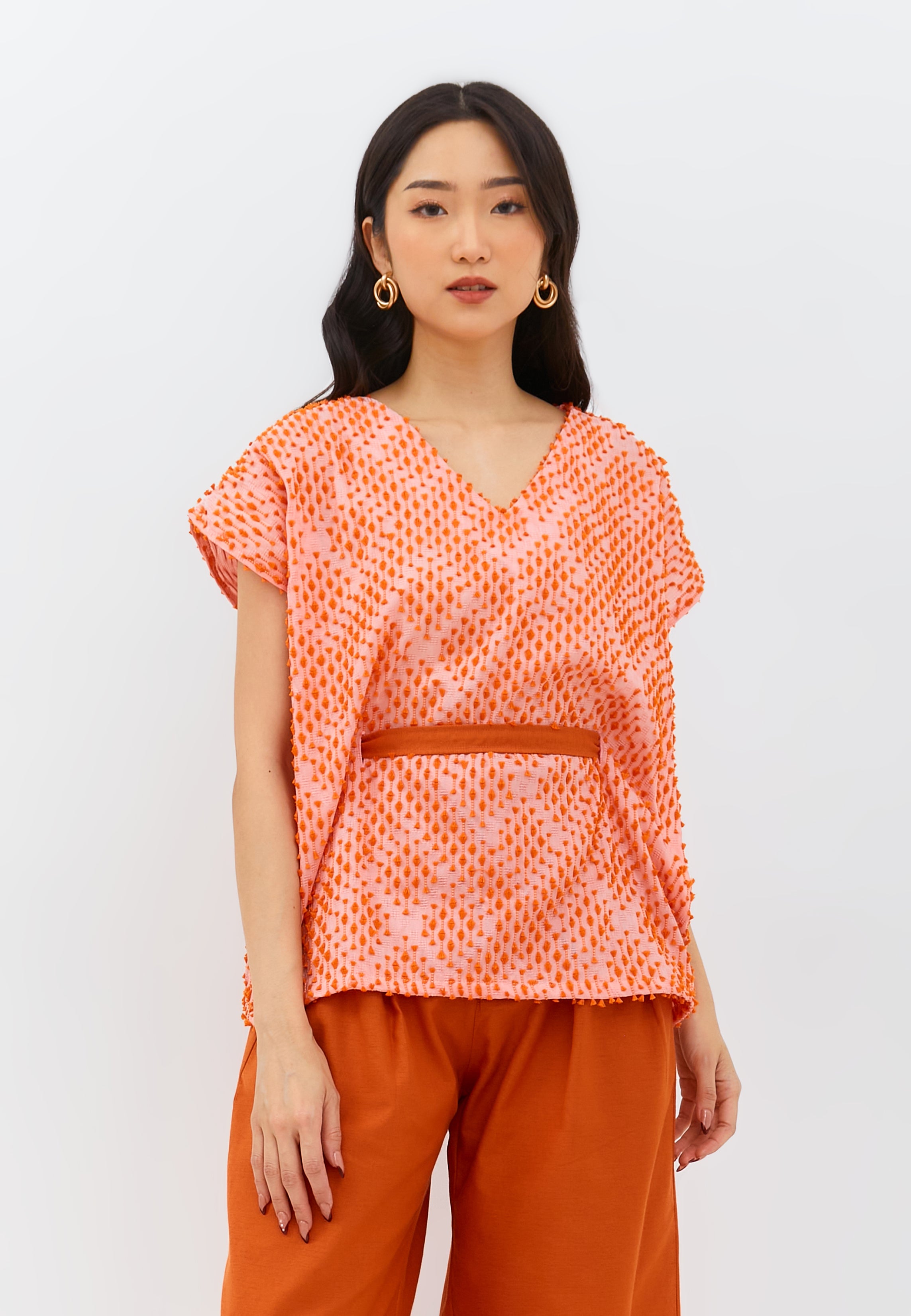 3D Tenun Orange Multiway Top