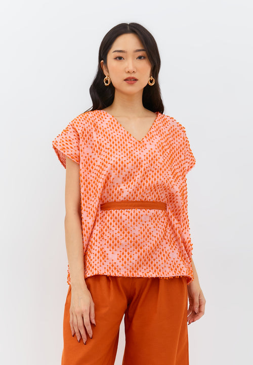 3D Tenun Orange Multiway Top