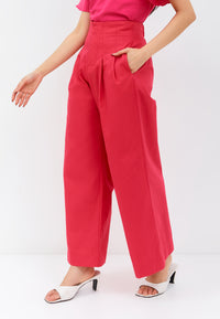 Fuchsia High Waist Pants Maxi