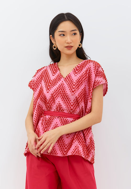 3D Tenun Fuchsia Multiway Top