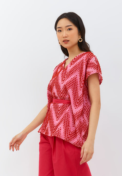 3D Tenun Fuchsia Multiway Top