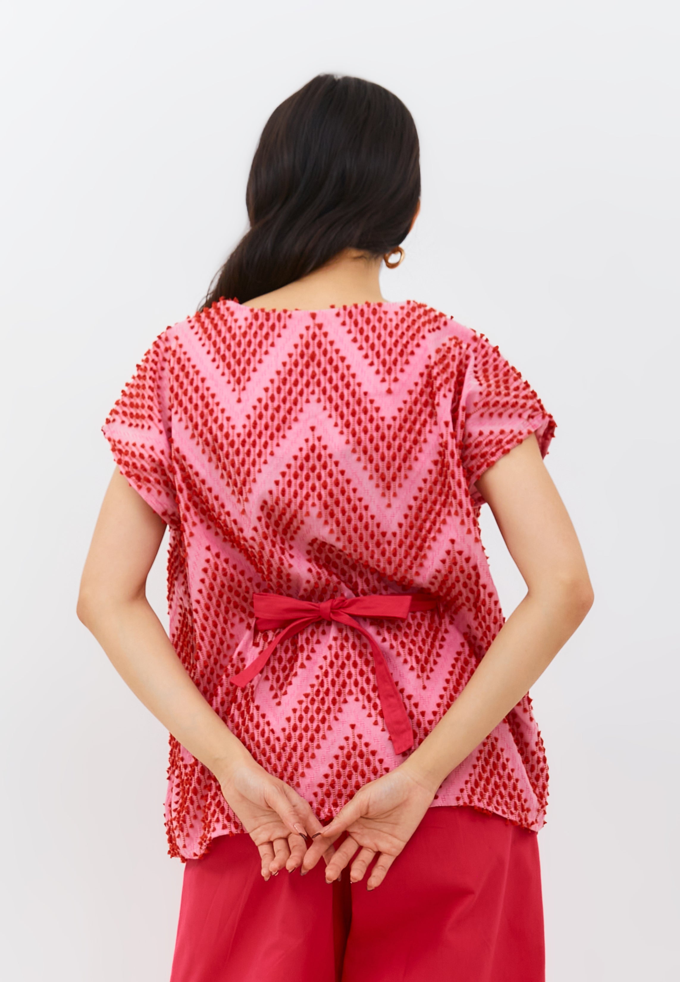 3D Tenun Fuchsia Multiway Top