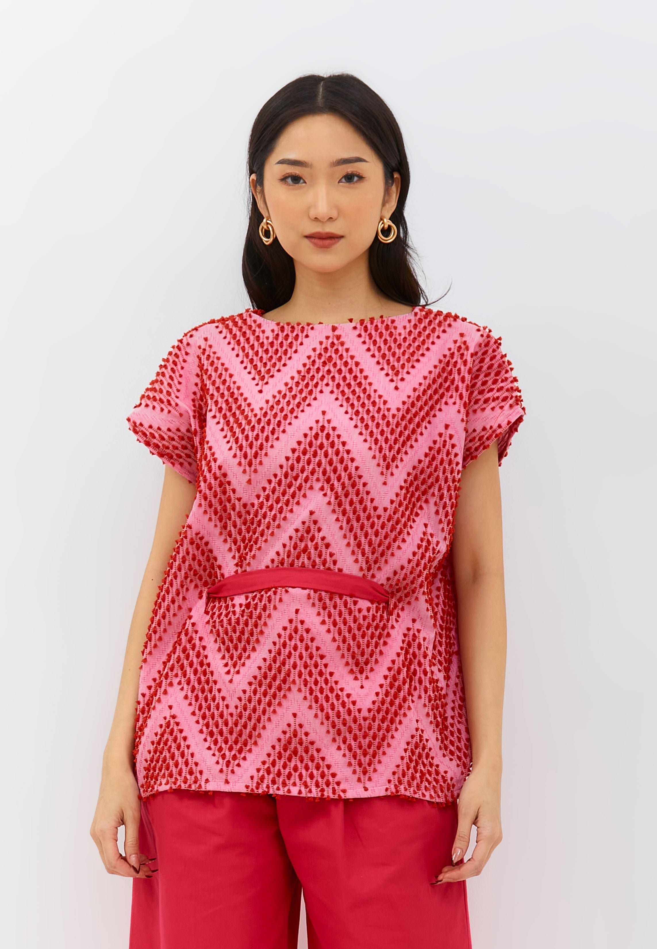 3D Tenun Fuchsia Multiway Top