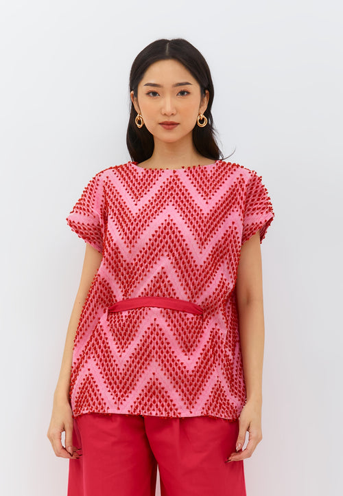 3D Tenun Fuchsia Multiway Top