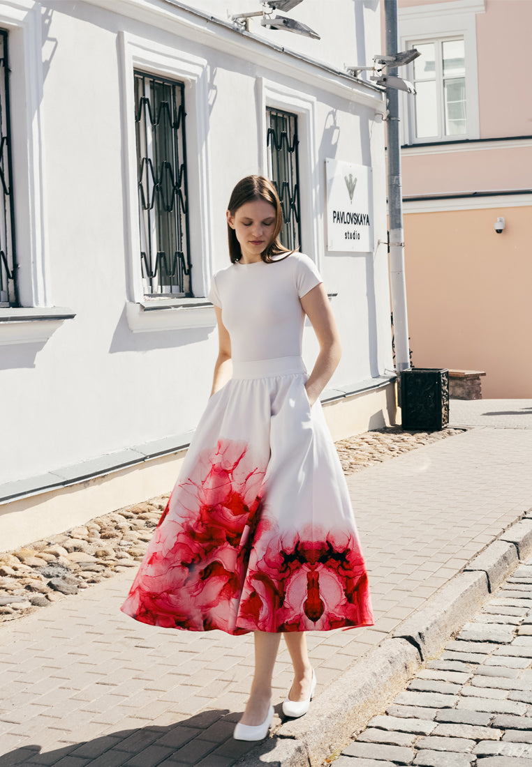 PEONIES Maxi Circle Skirt