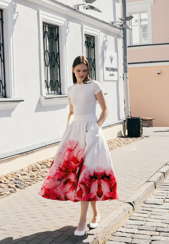 PEONIES Circle Skirt Maxi