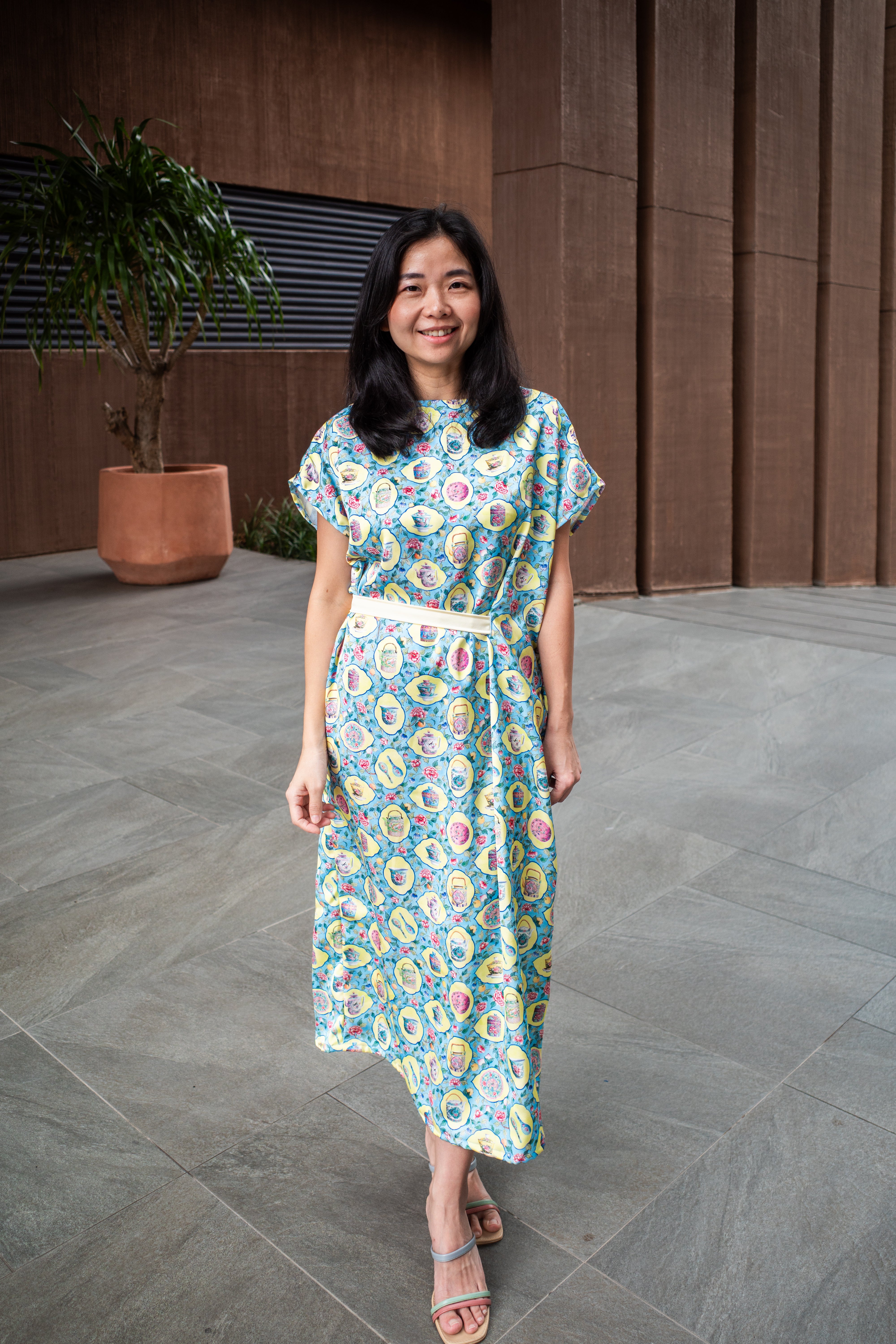 PERANAKAN PORCELAIN Midi Kimono Dress