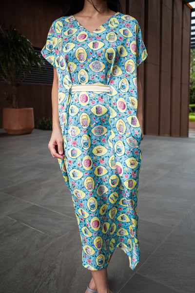 PERANAKAN PORCELAIN Midi Kimono Dress