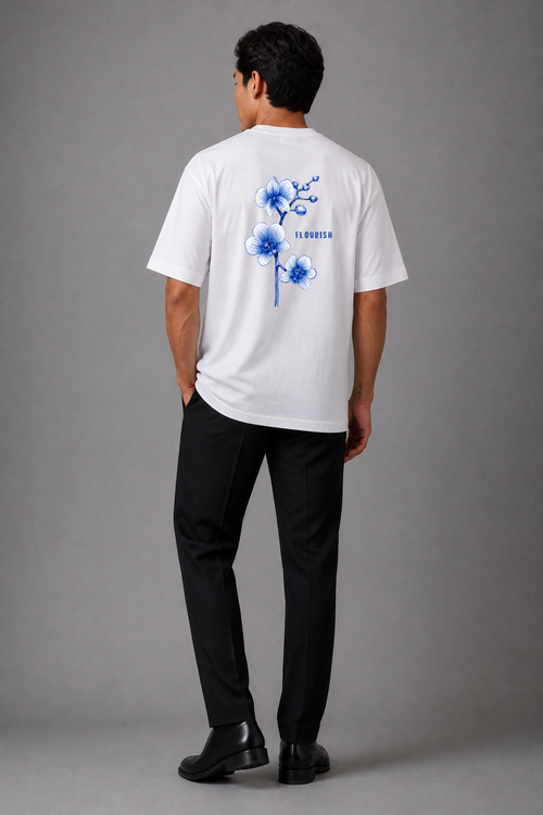FLOURISH White Oversized Tee-Shirt