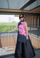 BLACK Satin Maxi Circle Culottes