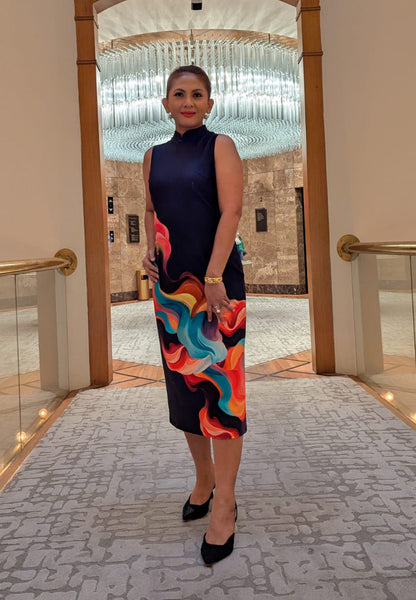 COLOURS OF LOVE Midi Cheongsam Dress