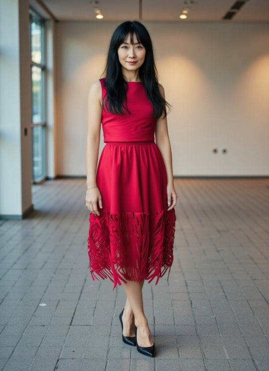 LUMINOUS Red Balloon Skirt
