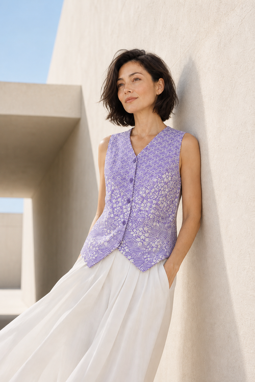 Kintsugi Lilac Batik Vest Top