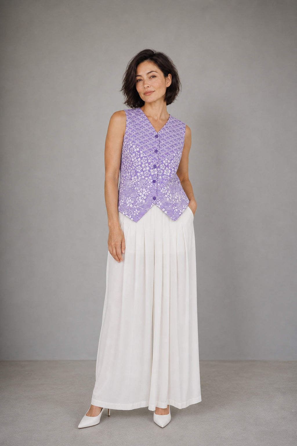 Kintsugi Lilac Batik Vest Top