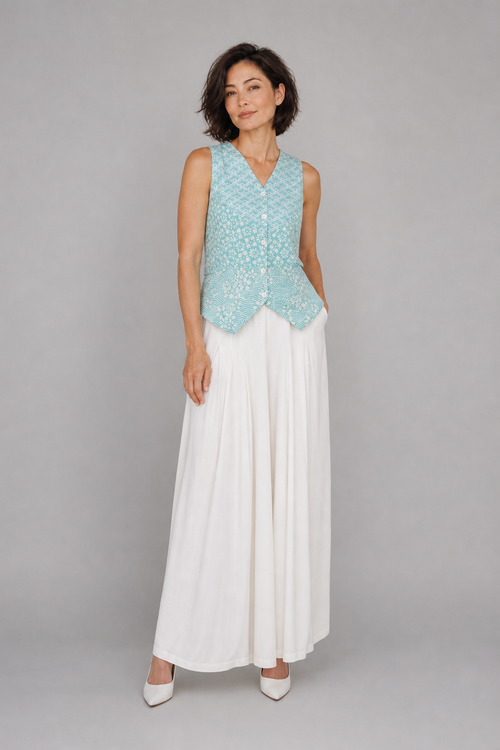 Kintsugi Mint Batik Vest Top