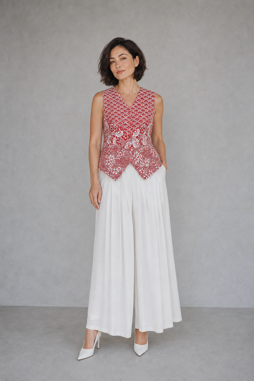 Kintsugi Red Batik Vest Top