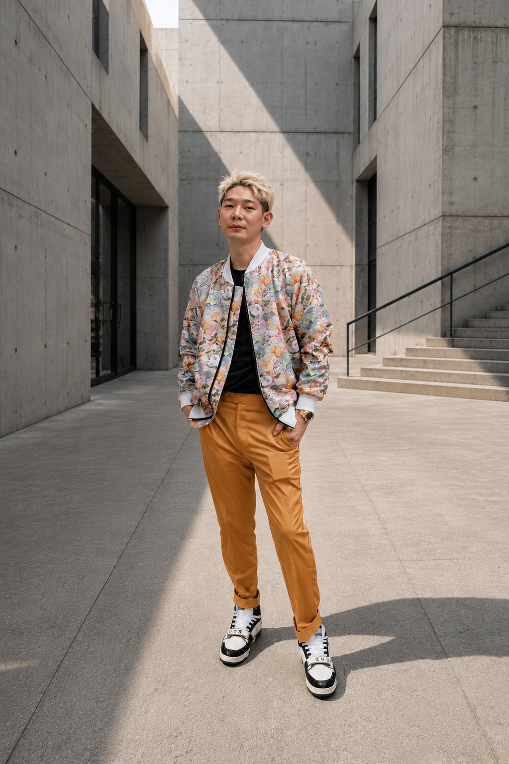SHIOK! Abstract Bomber Jacket
