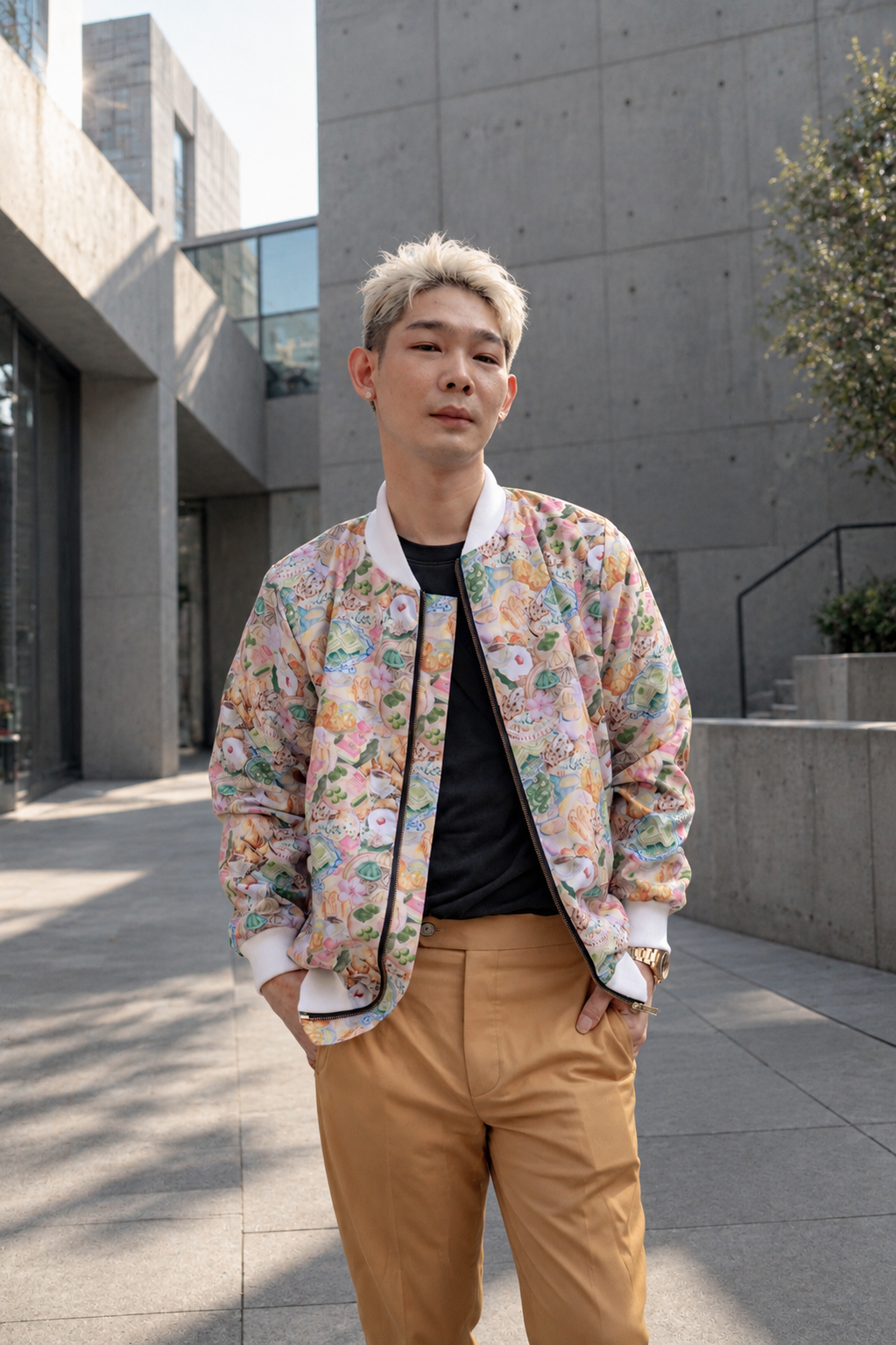 SHIOK! Abstract Bomber Jacket