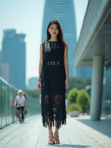 LUMINOUS Black Maxi Dress