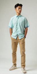 MINT Man Shirt with Point Collar in Chinese Floral