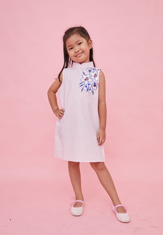 CHERRY BLOSSOM Embroidery Pink Girl Dress