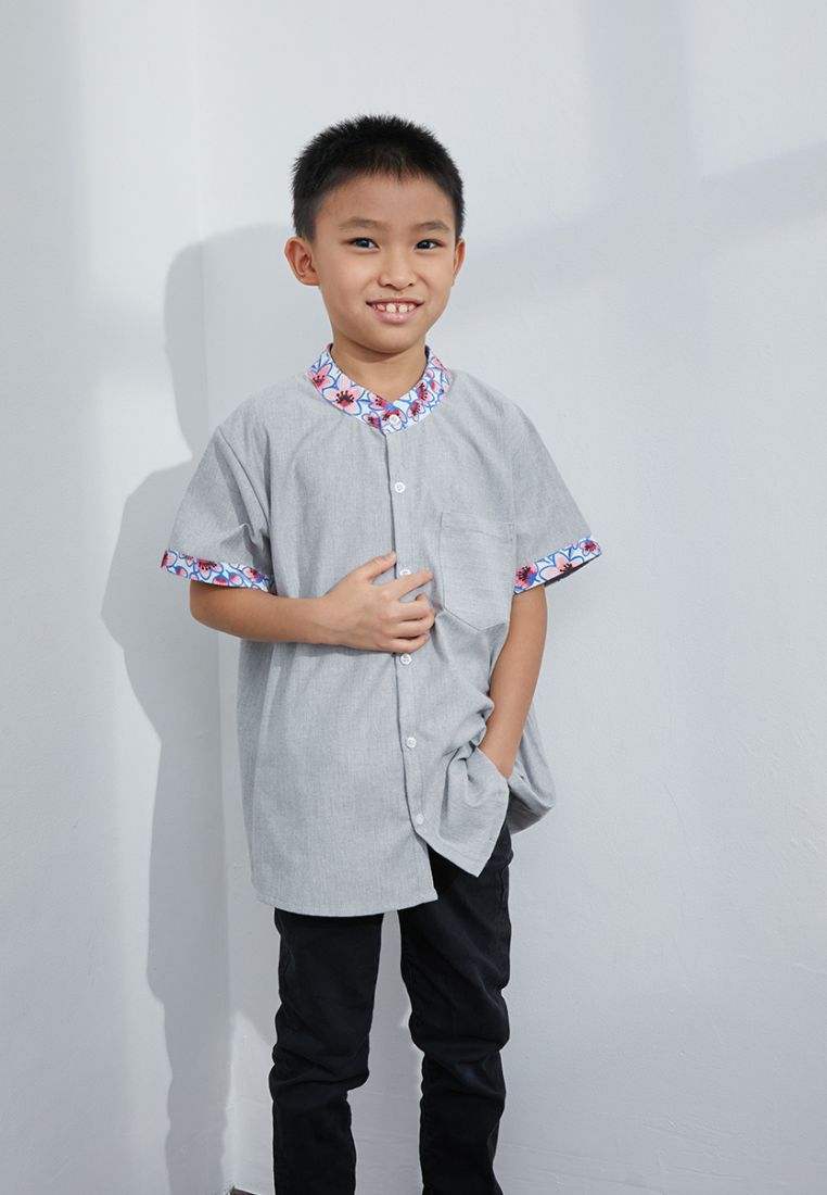 CHERRY BLOSSOM Grey Boy Shirt