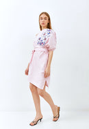 CHERRY BLOSSOM Embroidery Pink Toga Dress