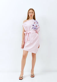 CHERRY BLOSSOM Embroidery Pink Toga Dress