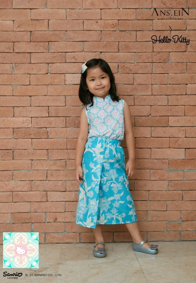 NYONYA HELLO KITTY MINT MiniMe Cheongsam Top