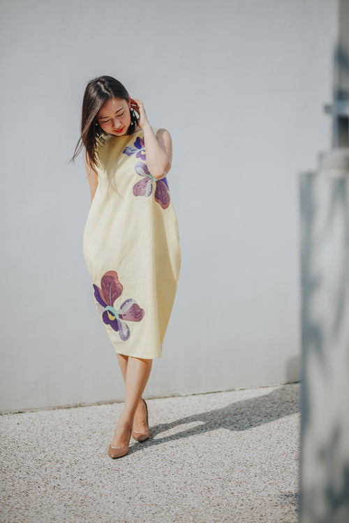 VANDA Yellow Tulip Dress