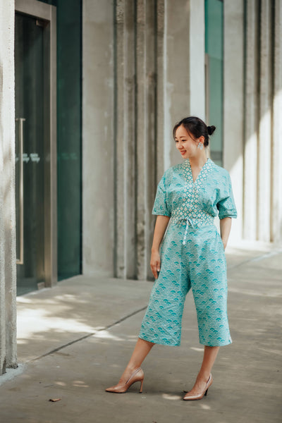 SEIGAIHA せいがいは Batik Jumpsuit MINT