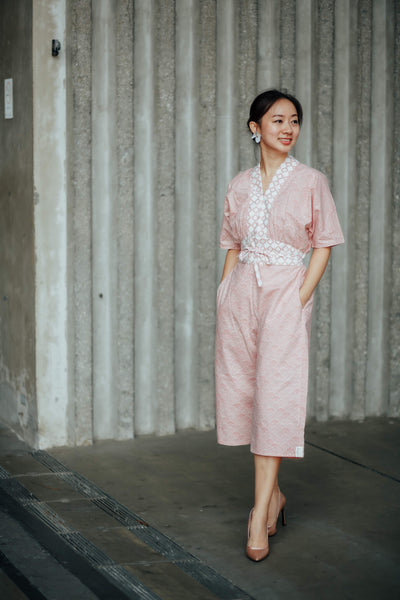 SEIGAIHA せいがいは Batik Jumpsuit BLUSH