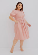 Puff Sleeve Dress Blush