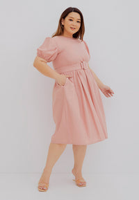 Puff Sleeve Dress Blush