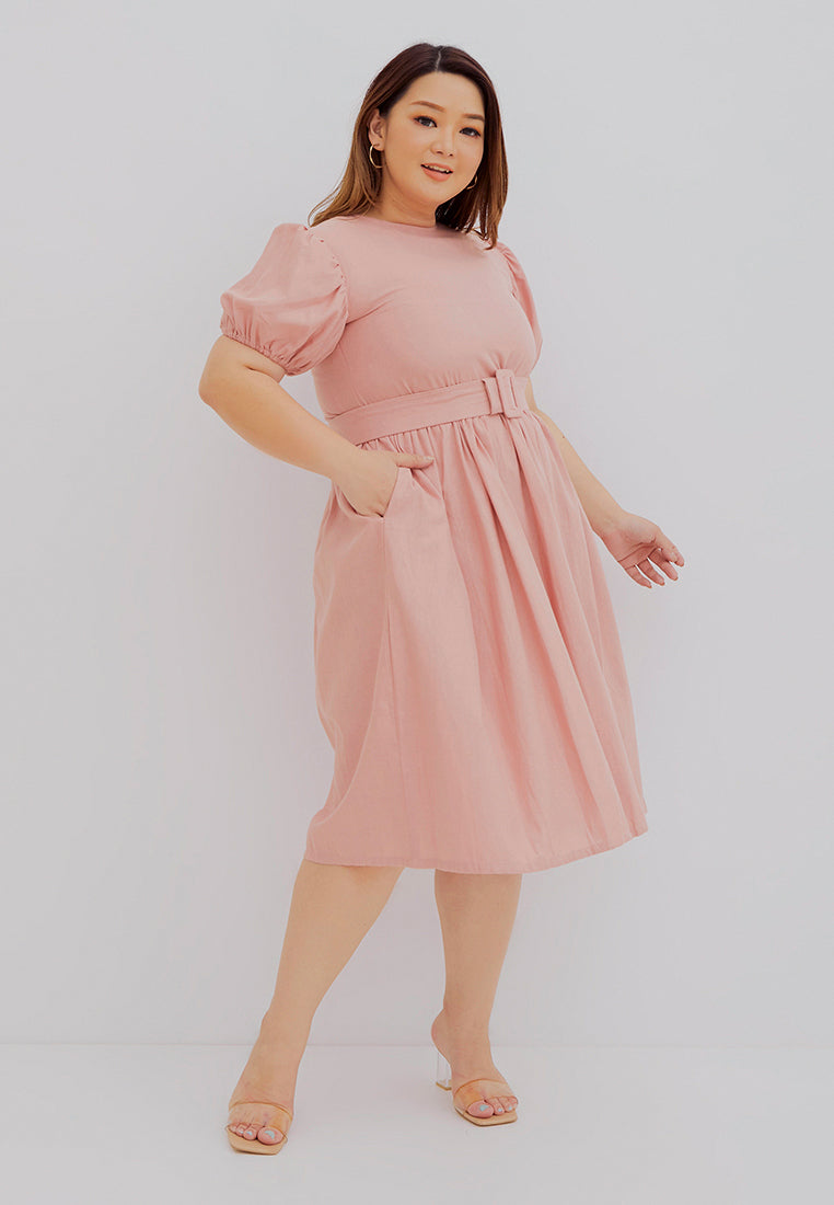 Puff Sleeve Dress Blush