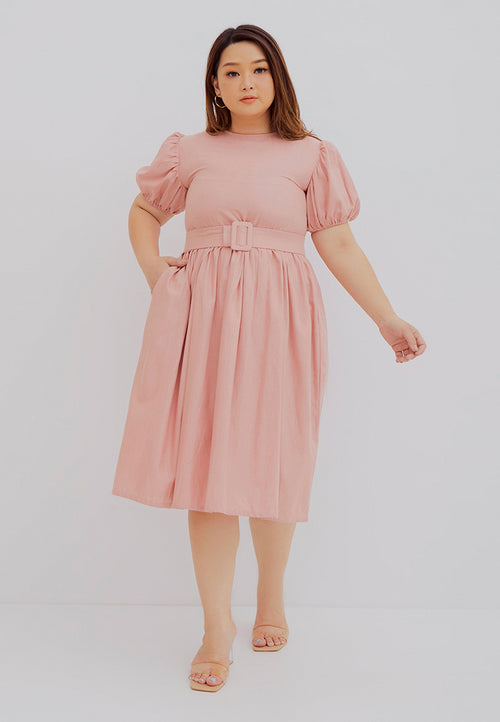 Puff Sleeve Dress Blush