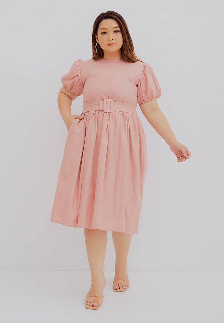 Puff Sleeve Dress Blush