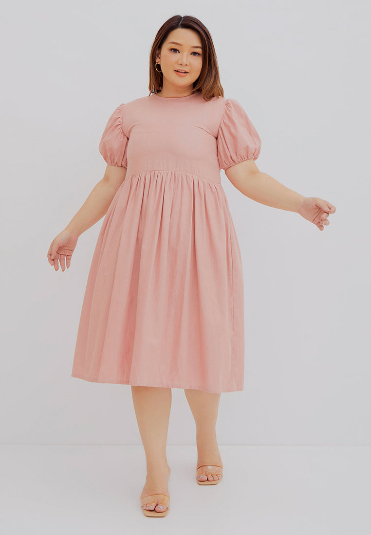 Puff Sleeve Dress Blush