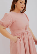 Puff Sleeve Dress Blush