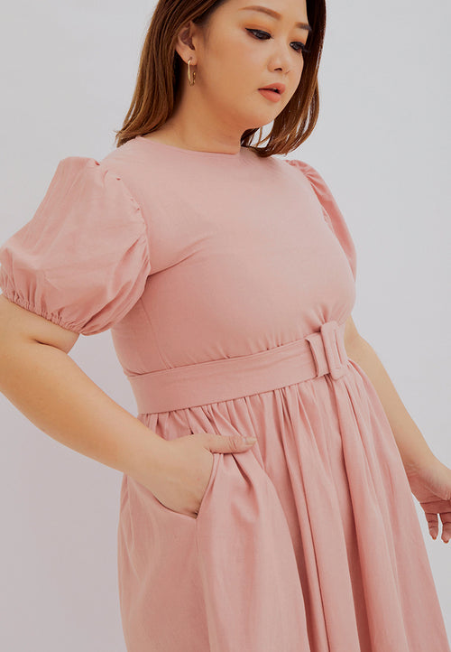 Puff Sleeve Dress Blush