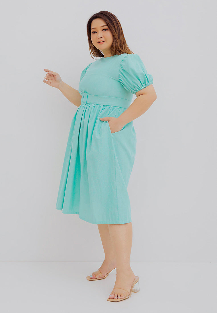Puff Sleeve Dress Mint