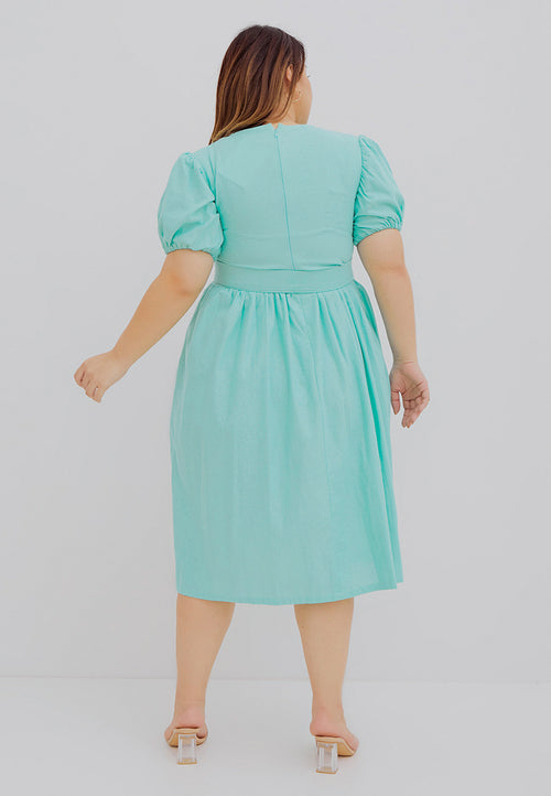 Puff Sleeve Dress Mint