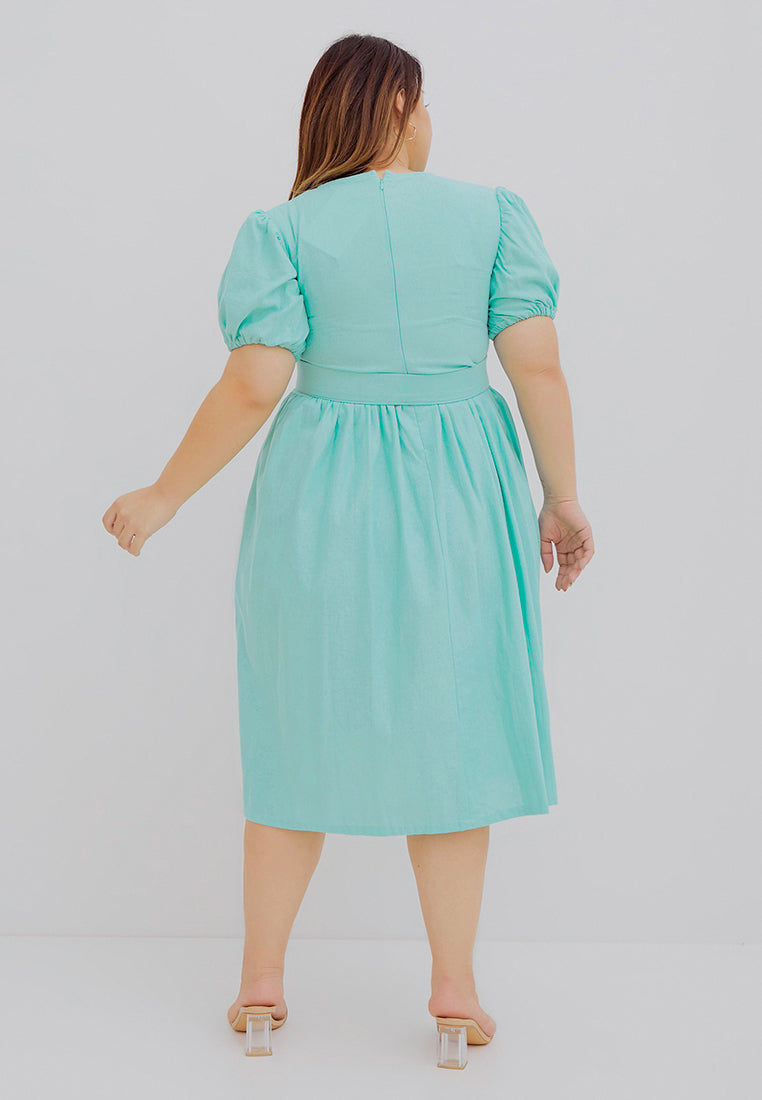 Puff Sleeve Dress Mint
