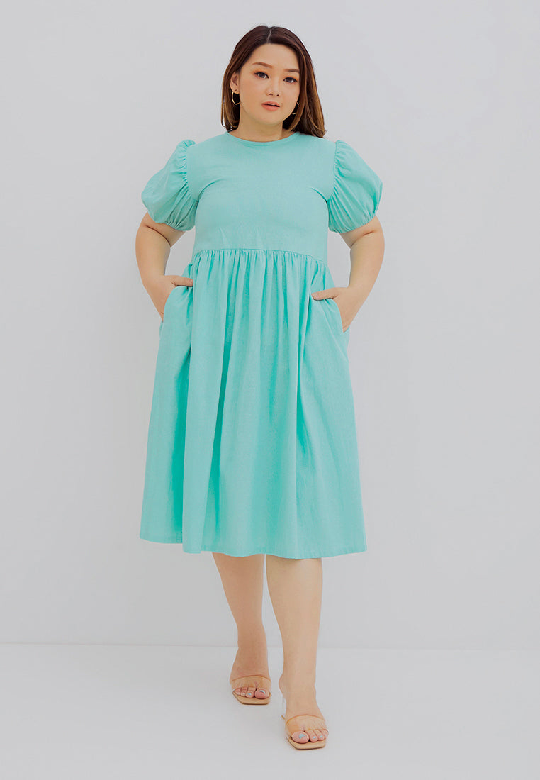 Puff Sleeve Dress Mint