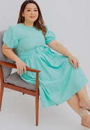 Puff Sleeve Dress Mint
