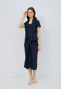 Lurik Navy Kebaya Top